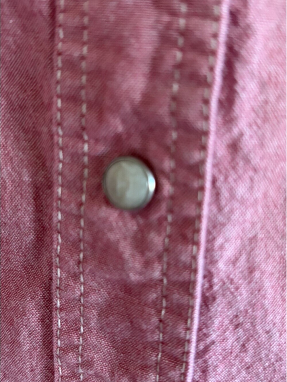 True Religion Women’s Pink Pearl Snap Western Shirt Large 100% Cotton LS - Picture 6 of 7